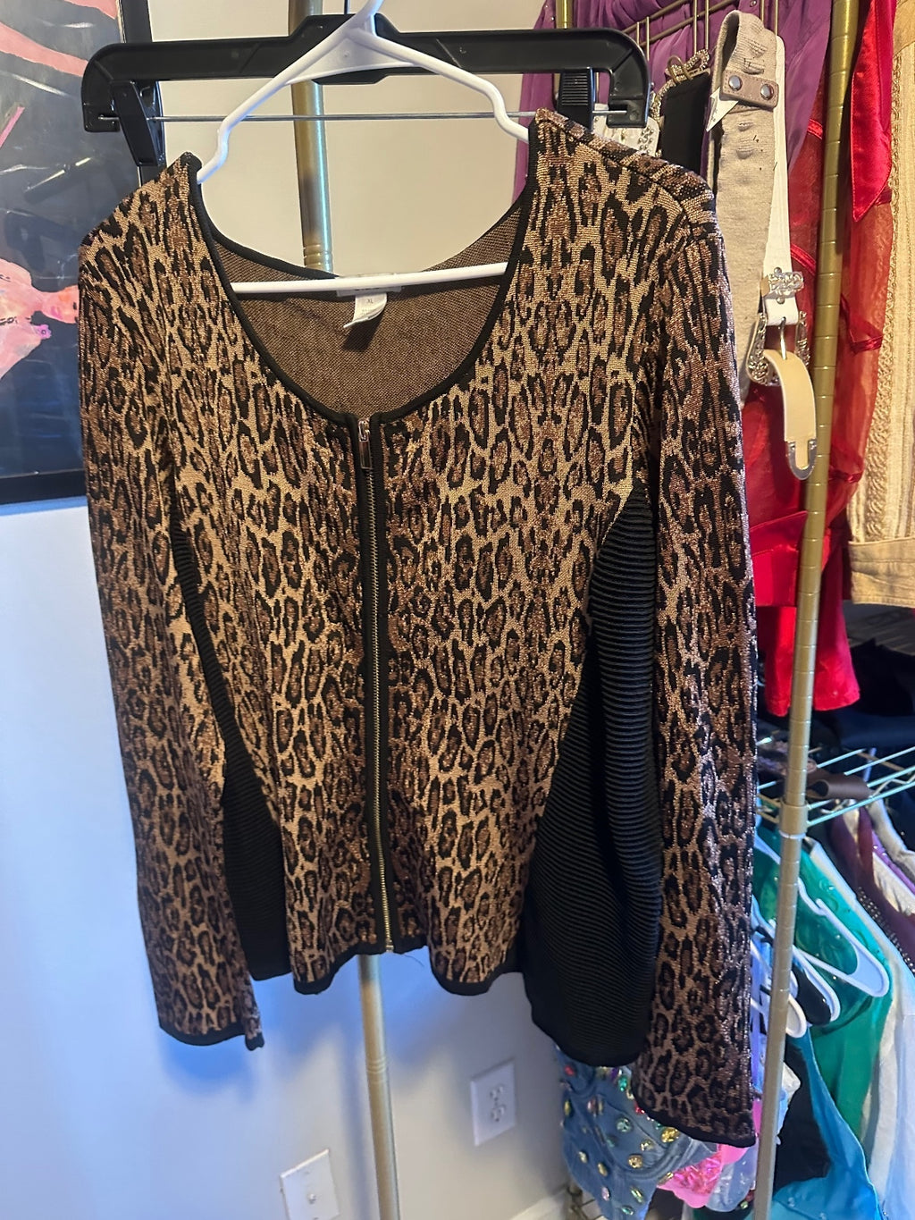 Vintage Cache Leopard Print Jacket & Pencil Skirt Set