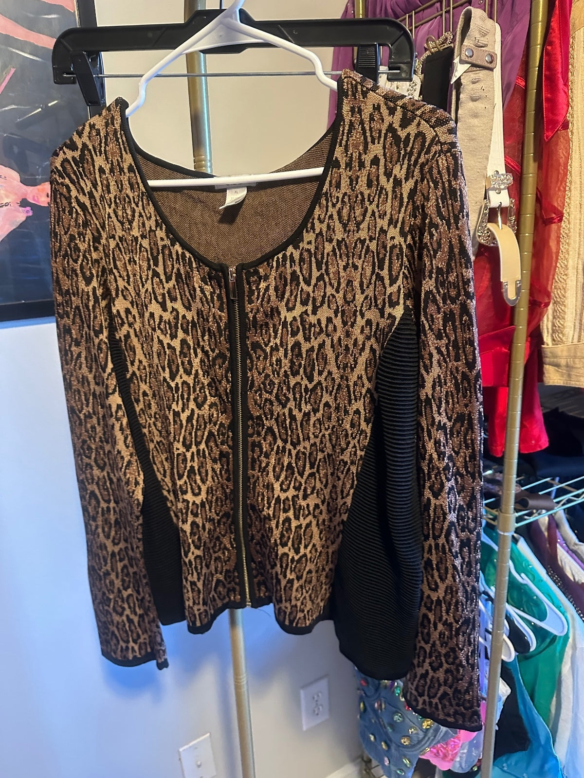Vintage Cache Leopard Print Jacket & Pencil Skirt Set