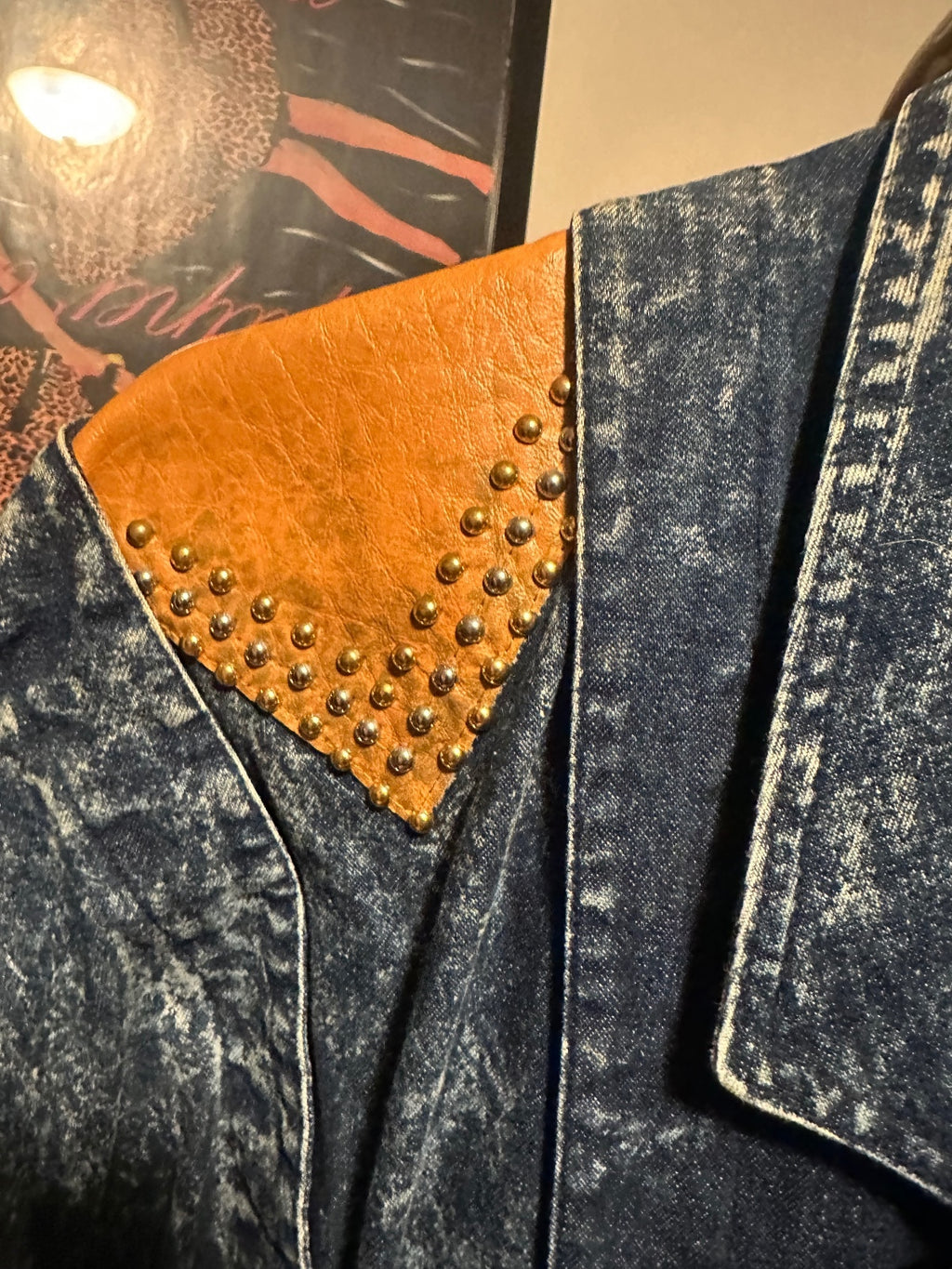 Vintage Acid Wash Denim Statement Blazer