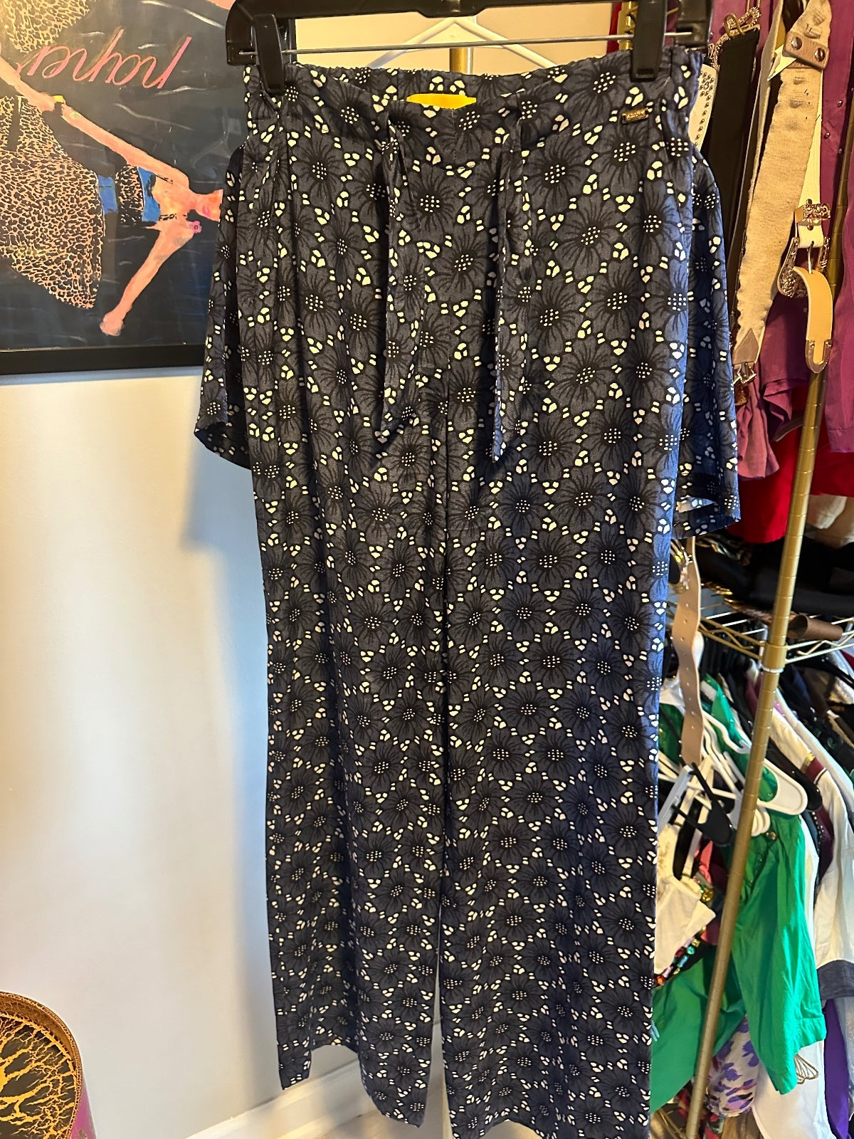 St. John Silk Blue Print Lounge Set