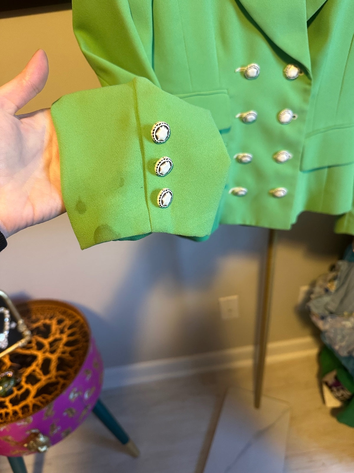 Cache Vintage Green Double Breasted Suit