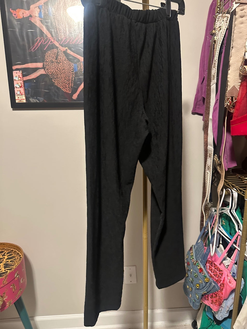 Vintage Black Gold Embellished Top & Pants Set