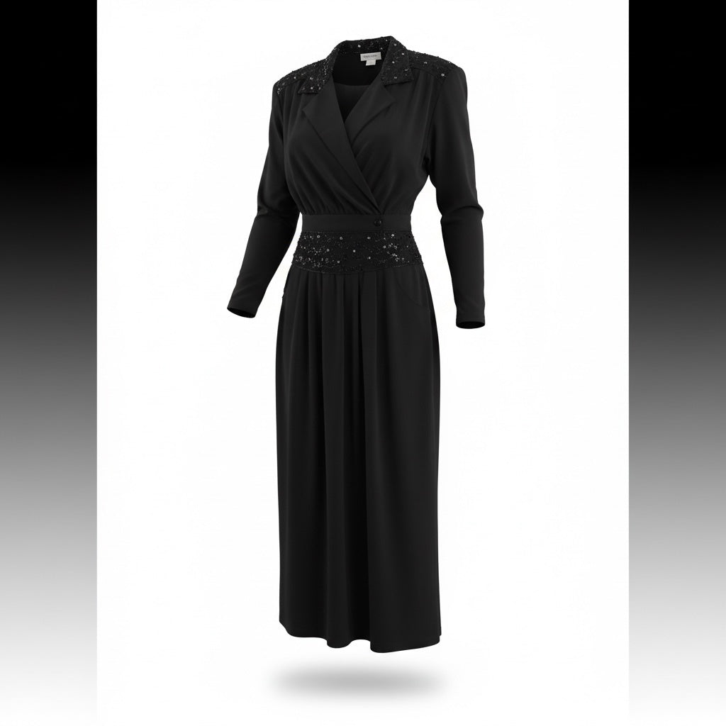 Vintage RIO Black Embellished Jumpsuit