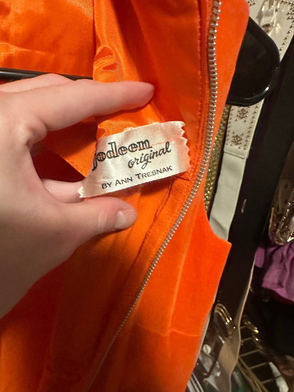 1960s Orange Mod Shift Dress