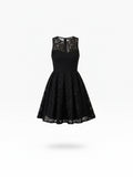 Cache Black Lace Fit & Flare Dress