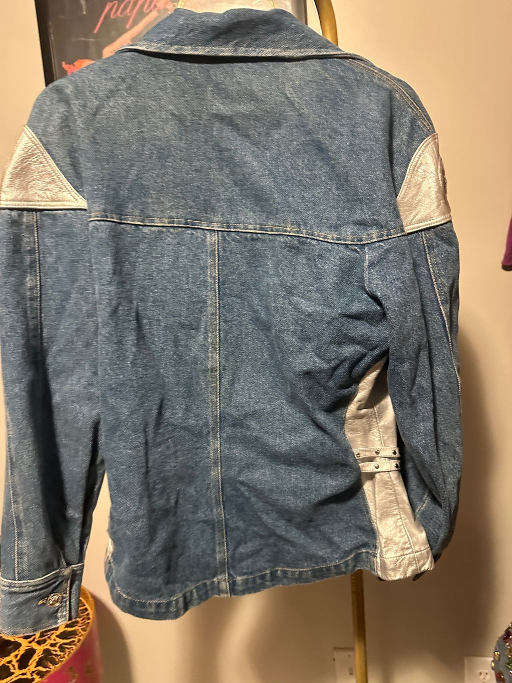 Vintage Two-Tone Denim Studded Western Jacket