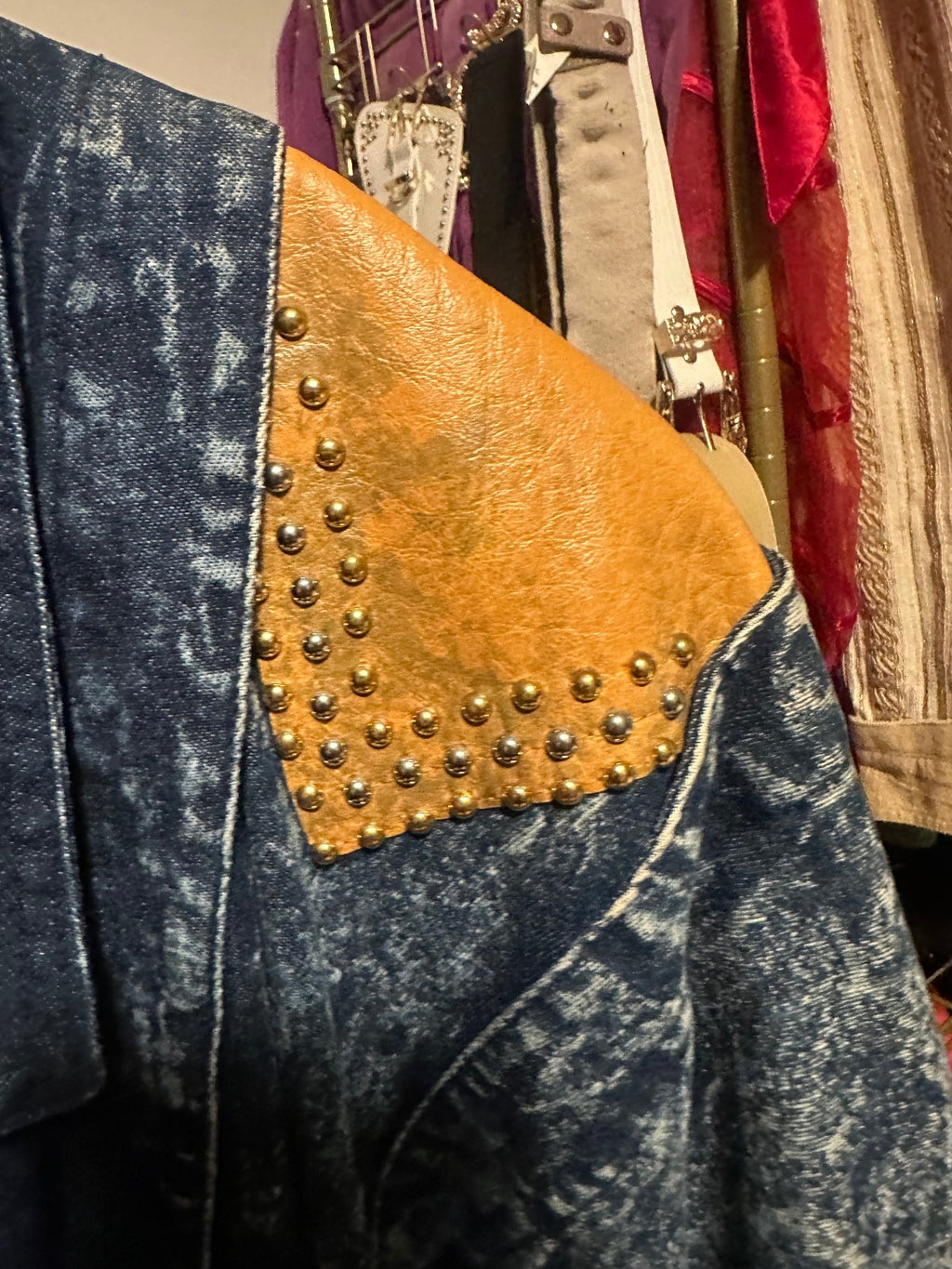 Vintage Acid Wash Denim Statement Blazer
