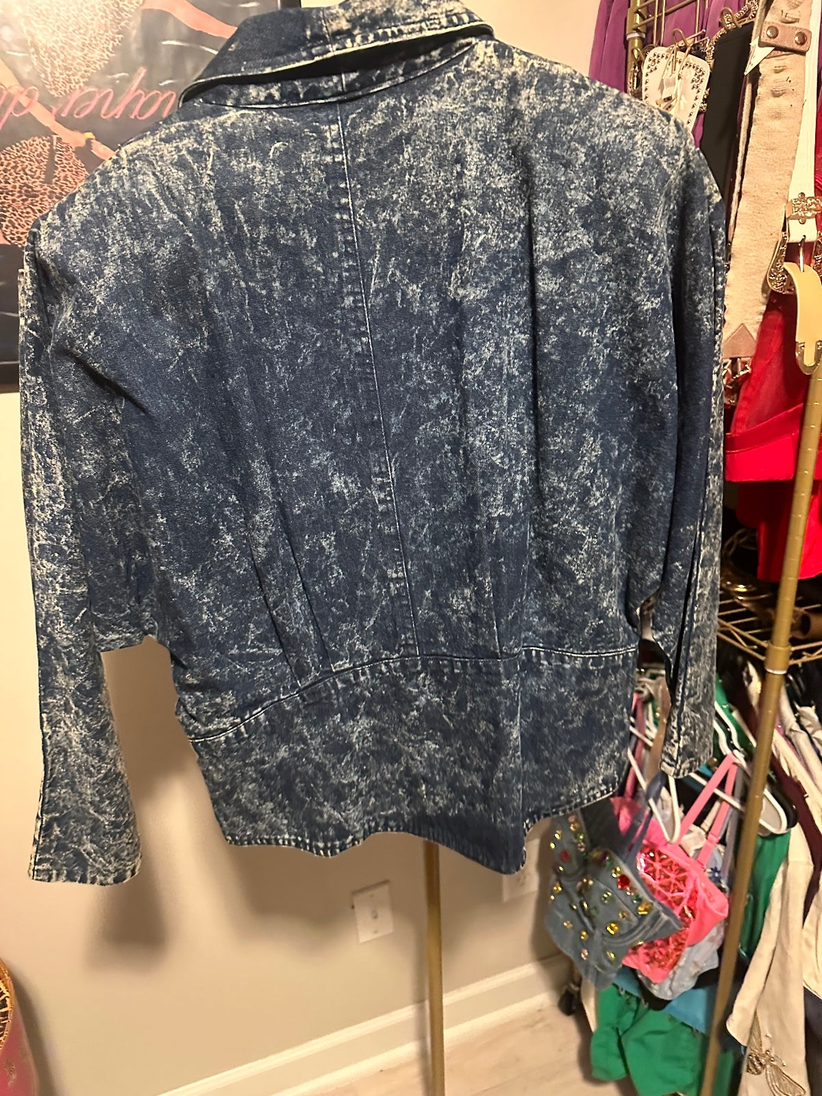 Vintage Acid Wash Denim Statement Blazer