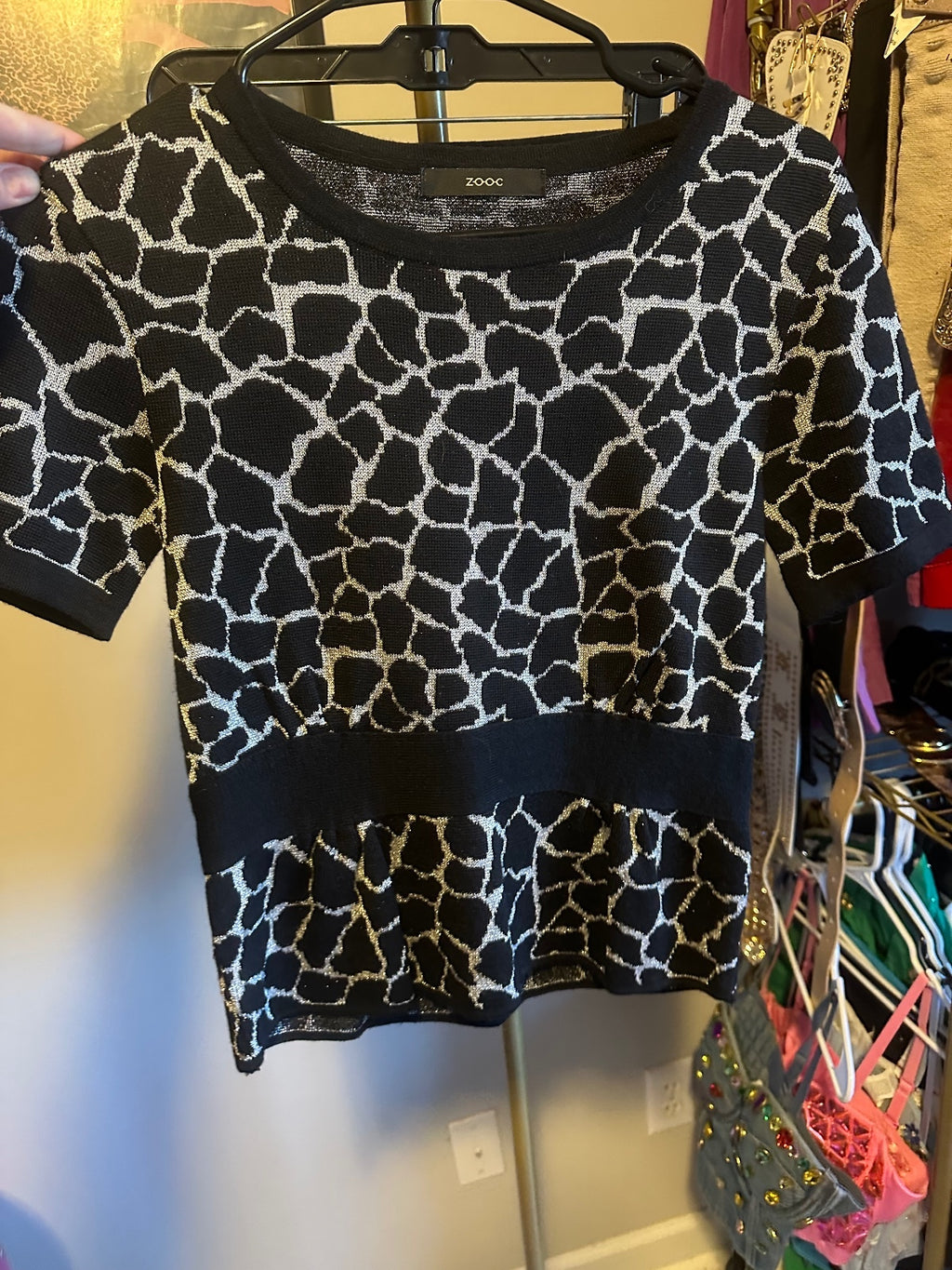 ZOOC Black & Silver Knit Top and Skirt Set