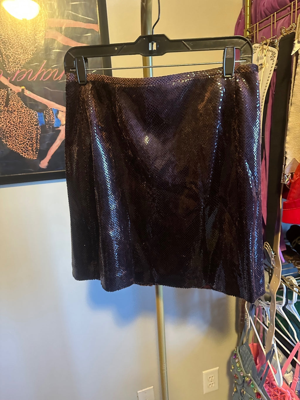 Cache Metallic Sequin Jacket & Mini Skirt Set