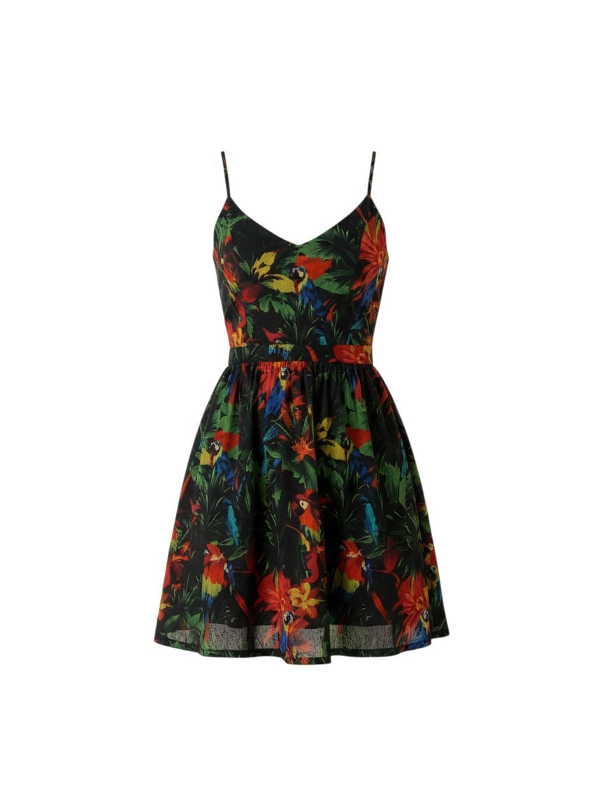 Love Moschino Tropical Parrot Fit & Flare Dress