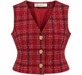 Modern Plaid Tweed Vest