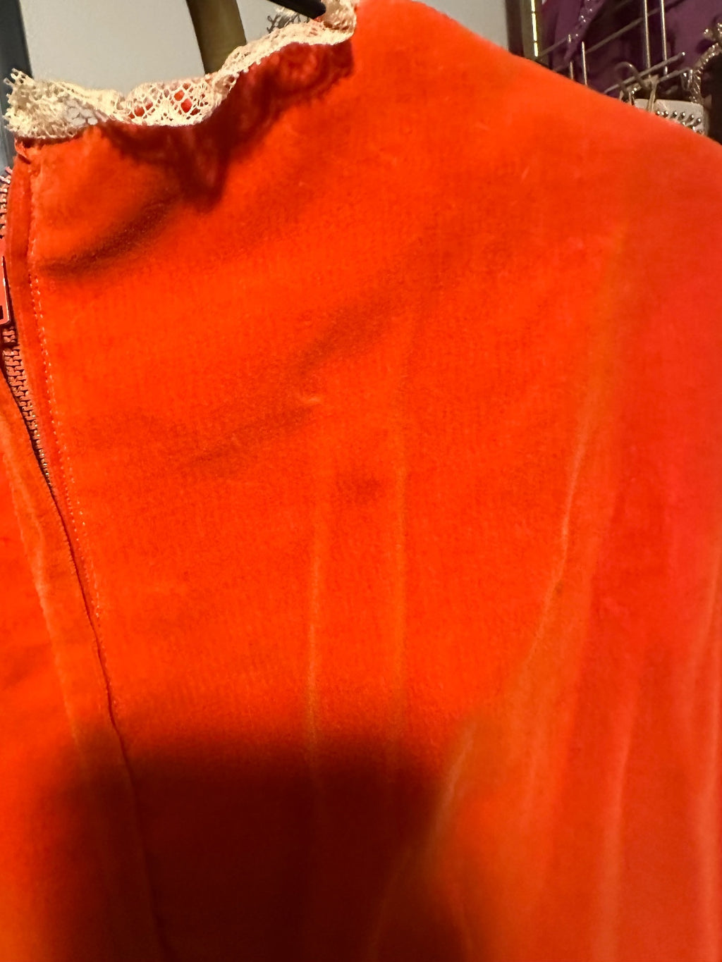 1960s Orange Mod Shift Dress