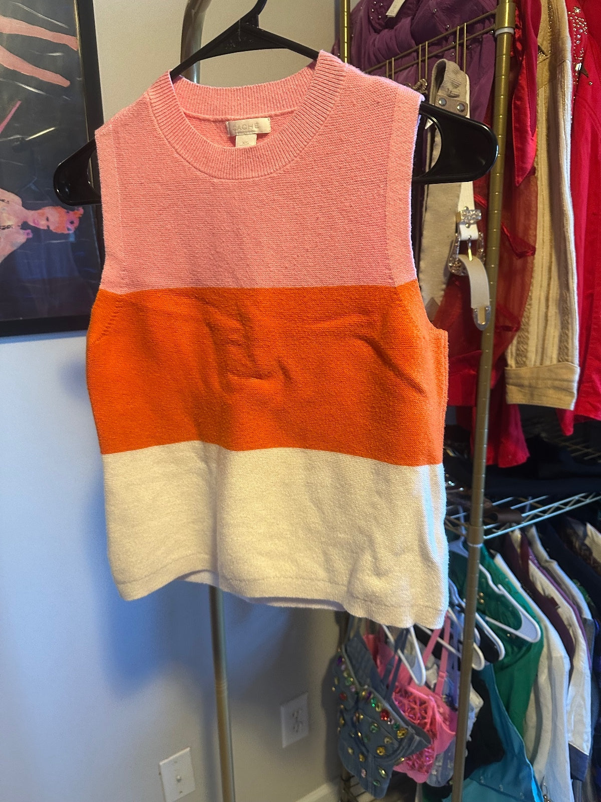 Vintage Cache Colorblock Skirt & Top Set