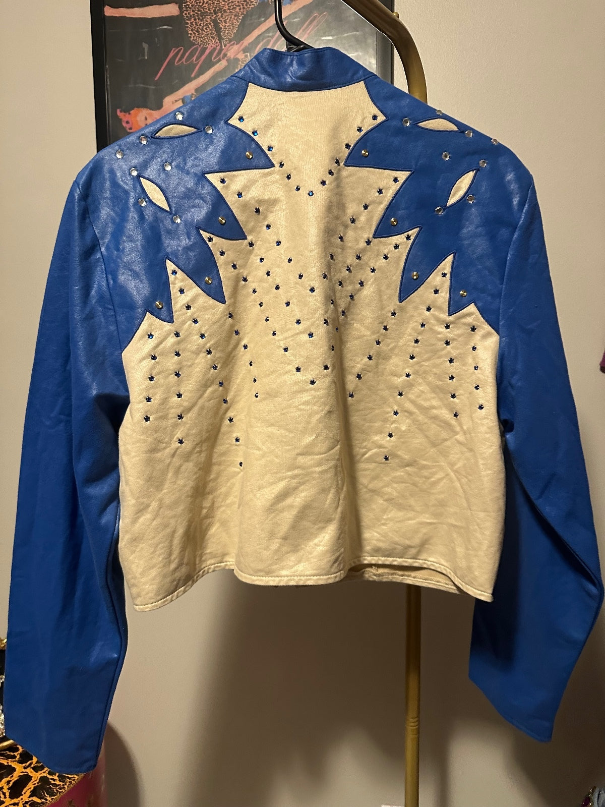 Vintage Blue & Silver Studded Western Jacket
