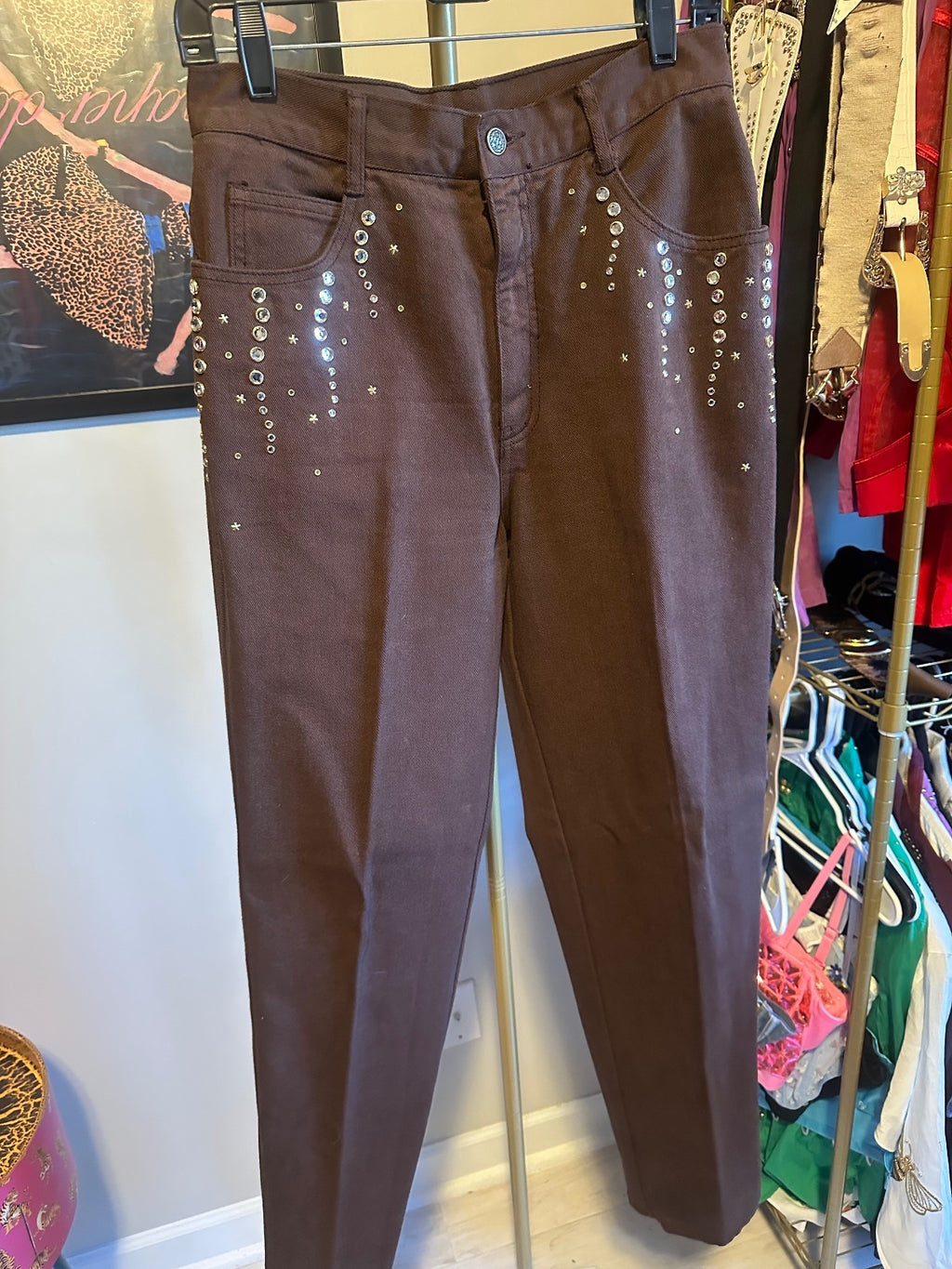 Vintage Cache Rhinestone-Embellished Top & Jeans Set