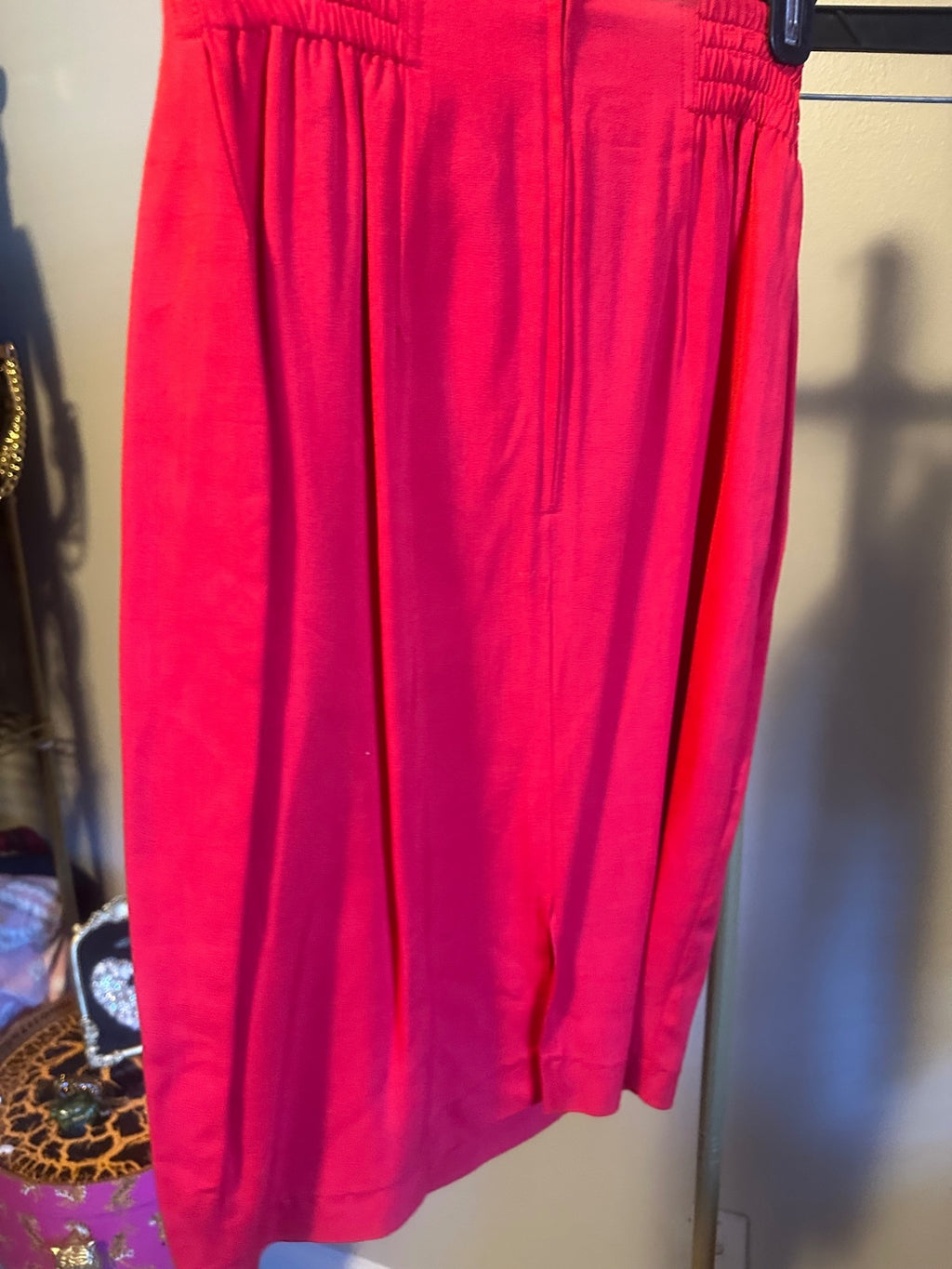 Vintage IIF Red Embellished Peplum Skirt Suit