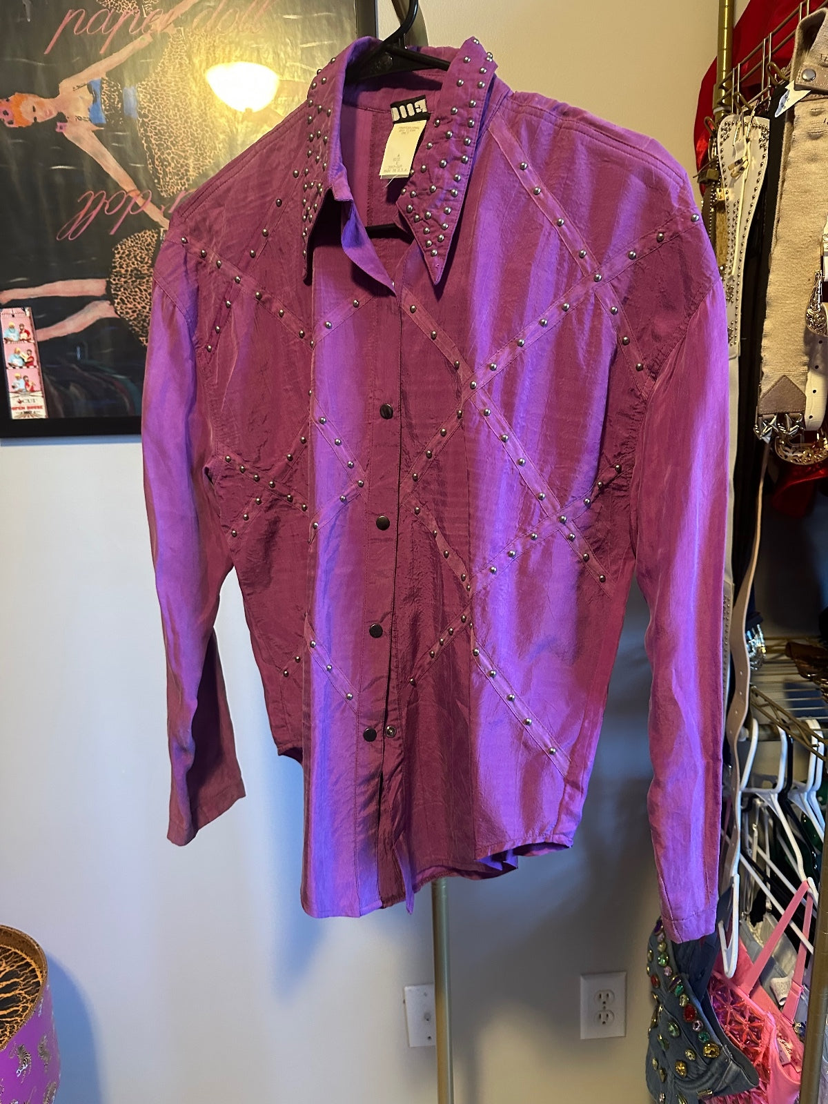 Vintage IIF Purple Rhinestone Western Shirt & Pants Set