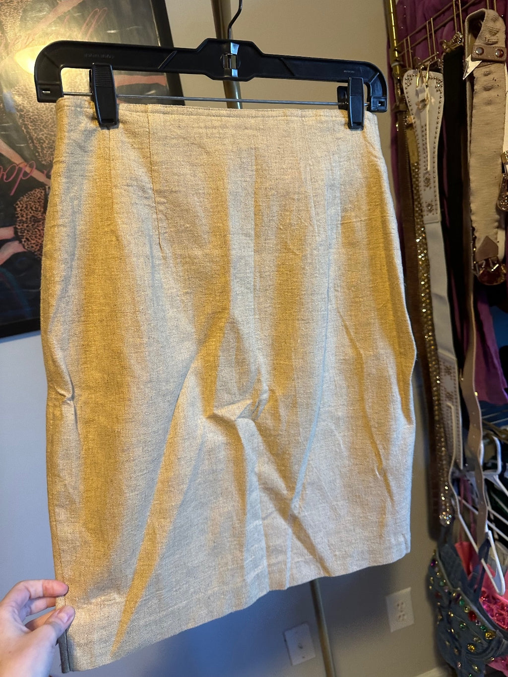 Vintage IIF Tan & Ivory Tailored Skirt Suit