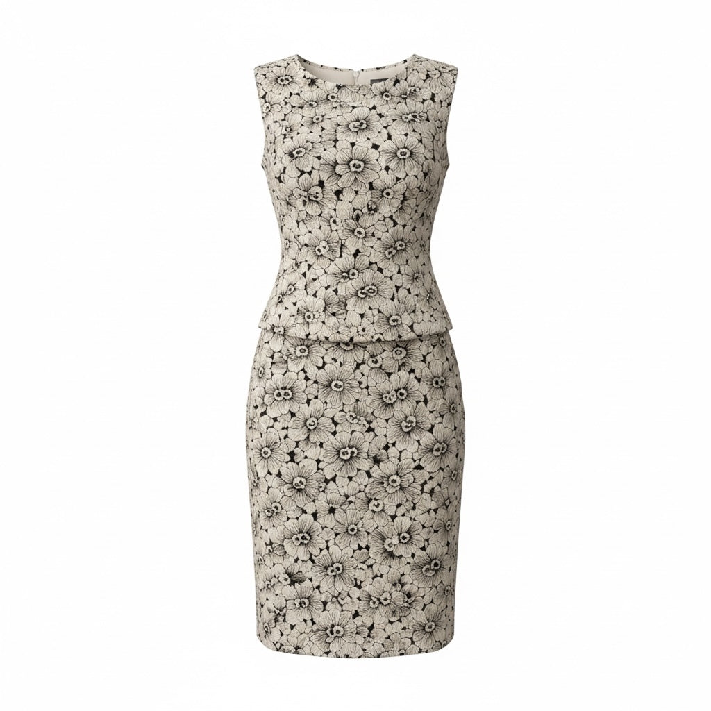 Doncaster Vintage Silk Peplum Skirt & Too Set