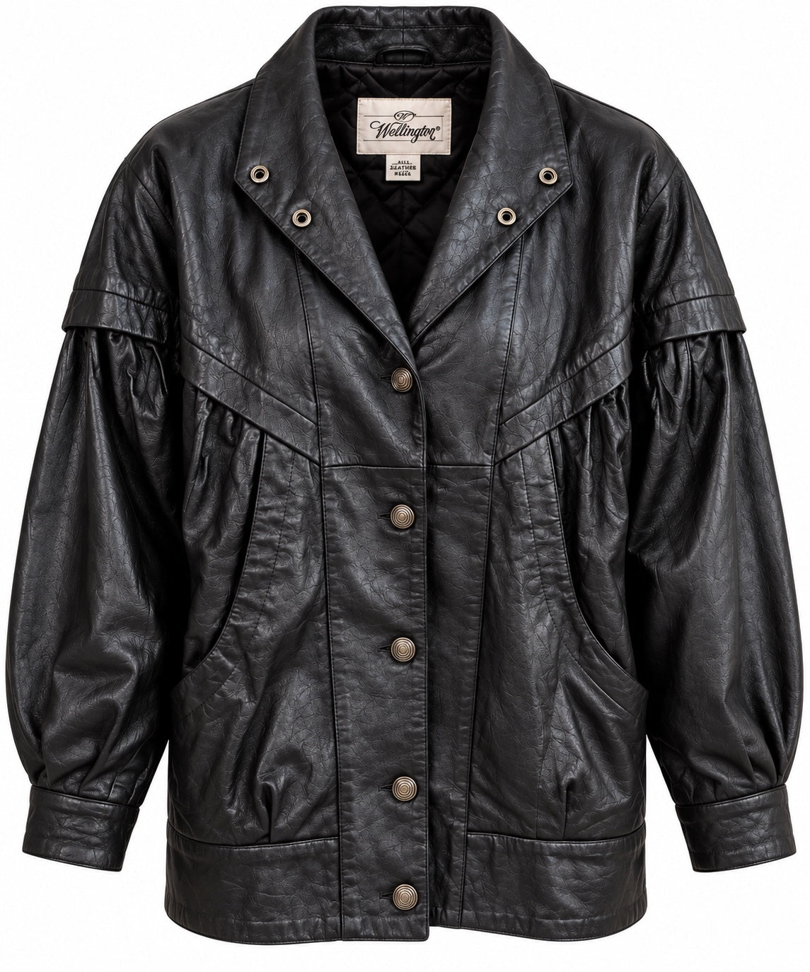 Vintage Wellington Black Leather Jacket