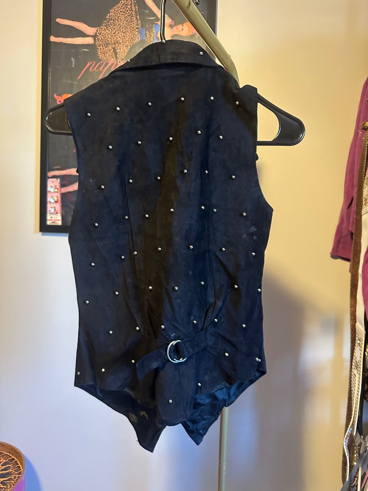 Vintage Karen Okada for David Howard Studded Leather Vest