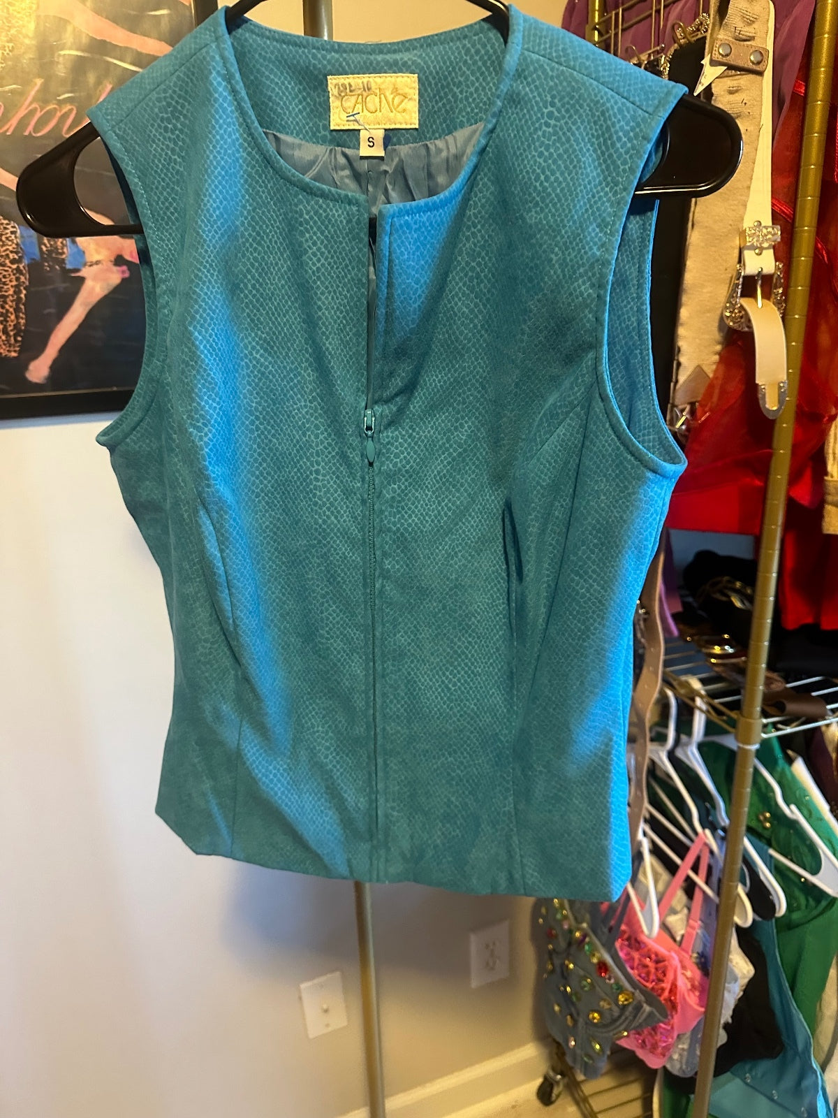 Vintage Cache Teal Two-Piece Vest & Pants Set
