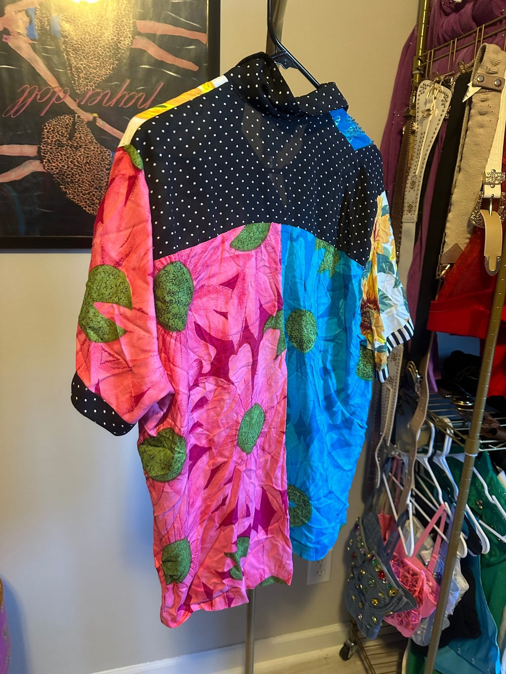 Vintage Cache Floral Patchwork & Polka Dot Jumpsuit