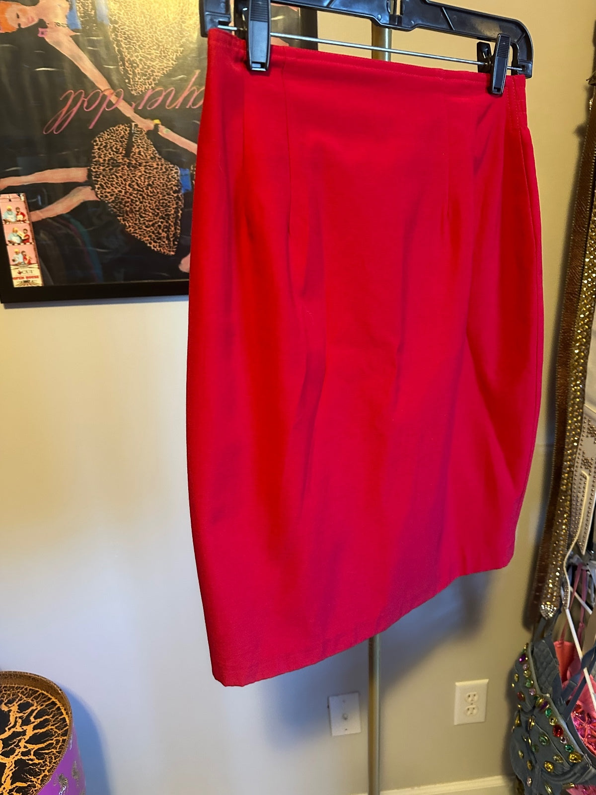 Vintage IIF Red Sheer Sleeve Corset Skirt Suit