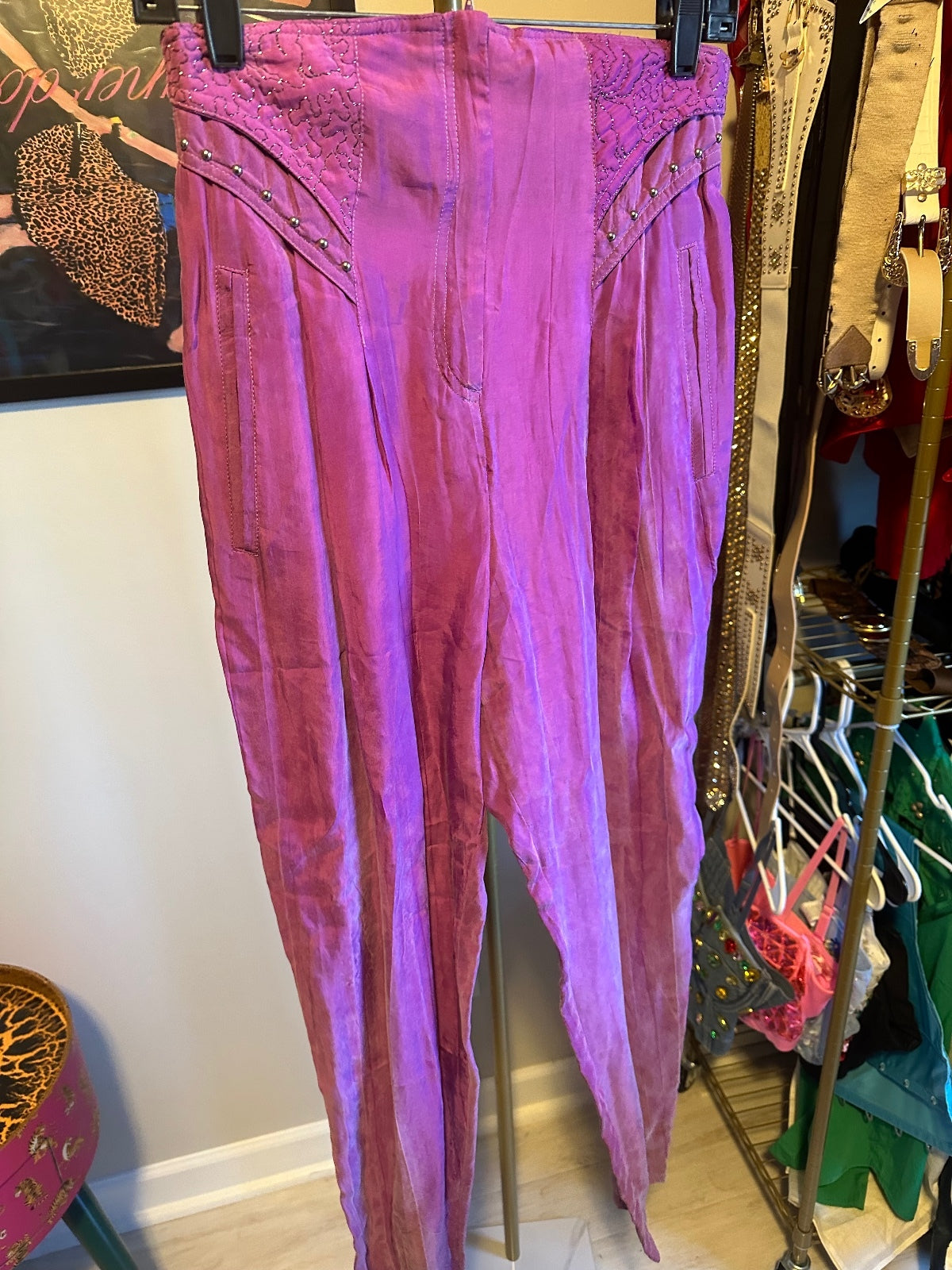 Vintage IIF Purple Rhinestone Western Shirt & Pants Set