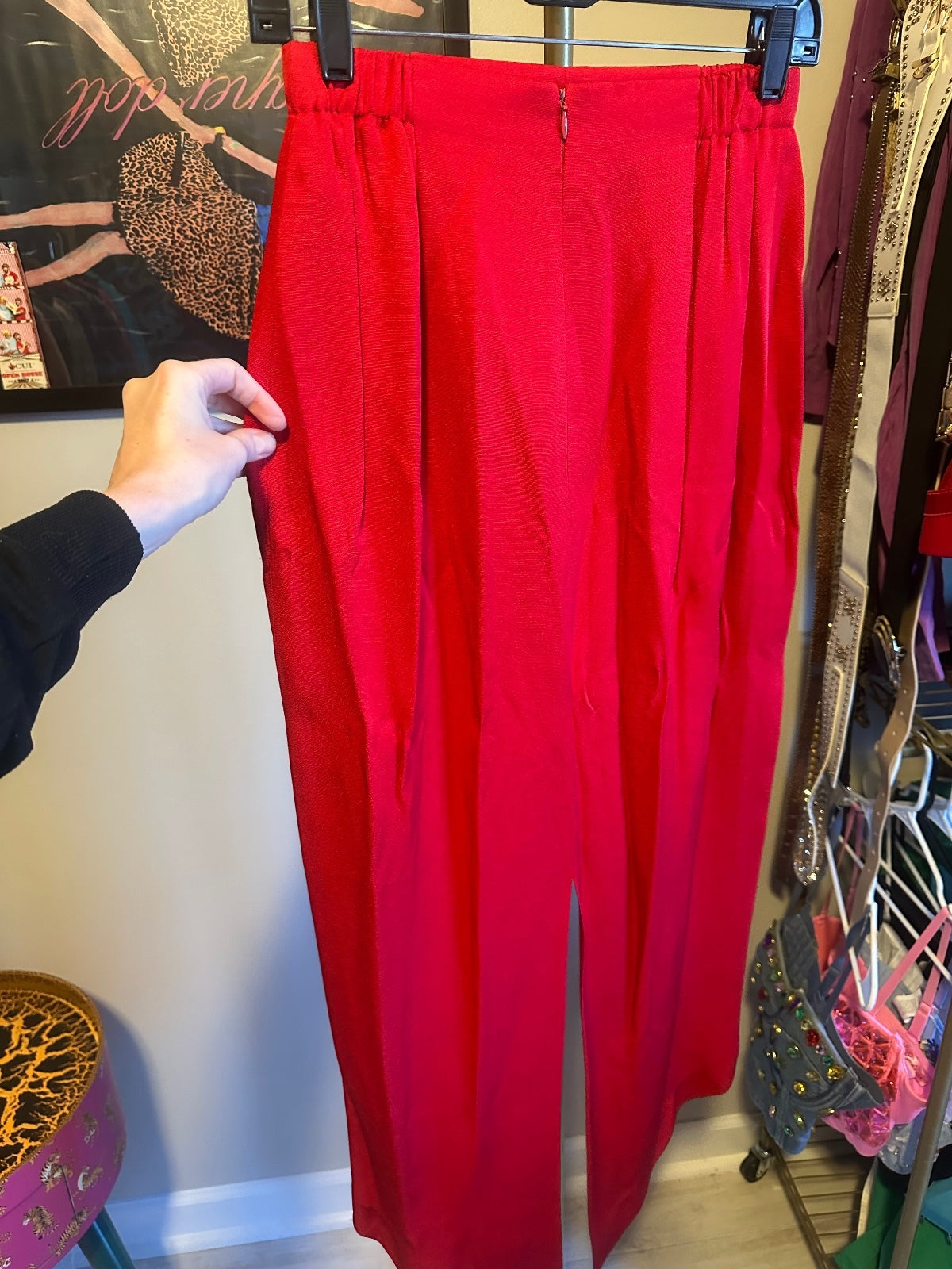 Cache x Criscione Red Rhinestone Skirt Suit