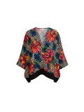 Adrianna Papell Vintage Floral & Leopard Print Draped Top