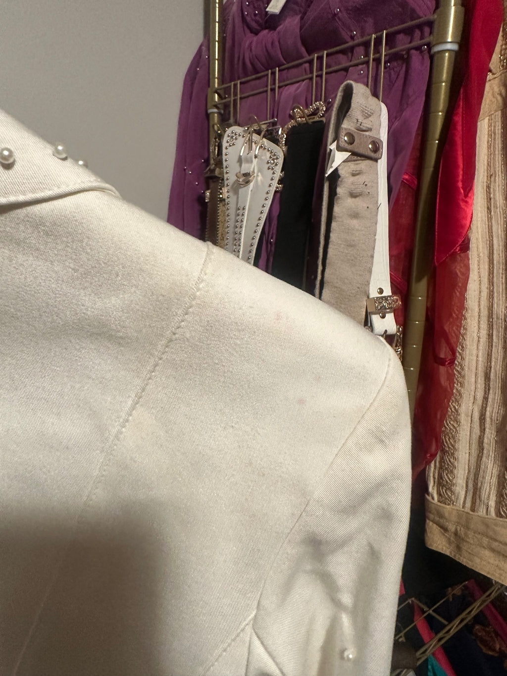 Vintage IIF White Gold & Silver Embellished Statement Blazer