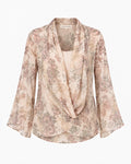 Vintage Dana Buchman Silk Floral Draped Blouse