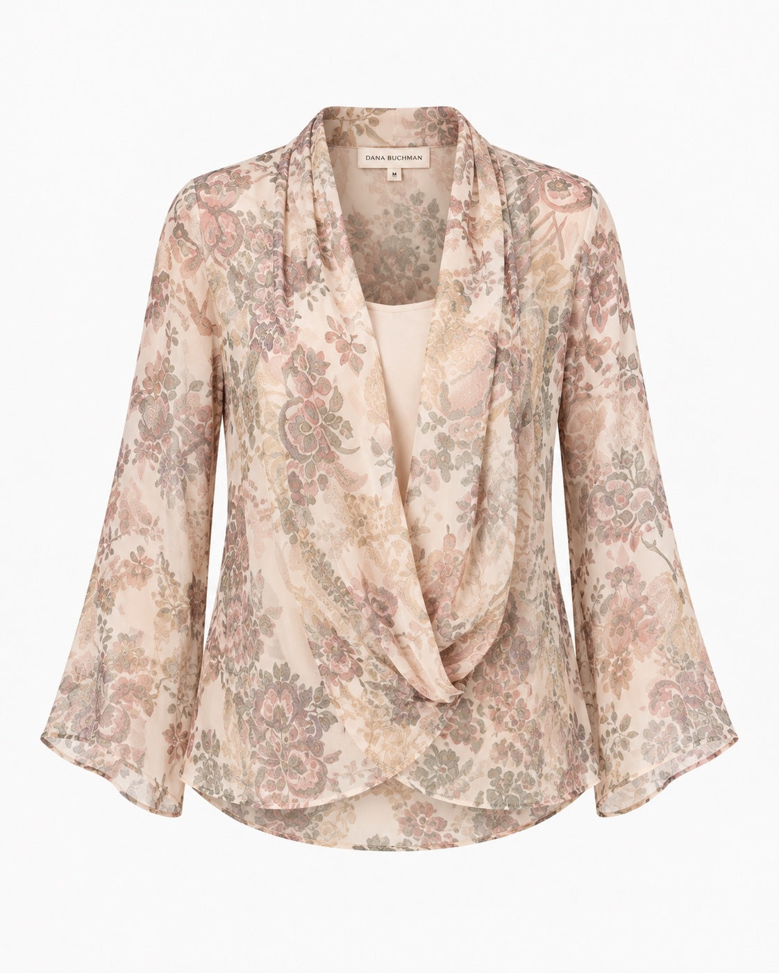 Vintage Dana Buchman Silk Floral Draped Blouse