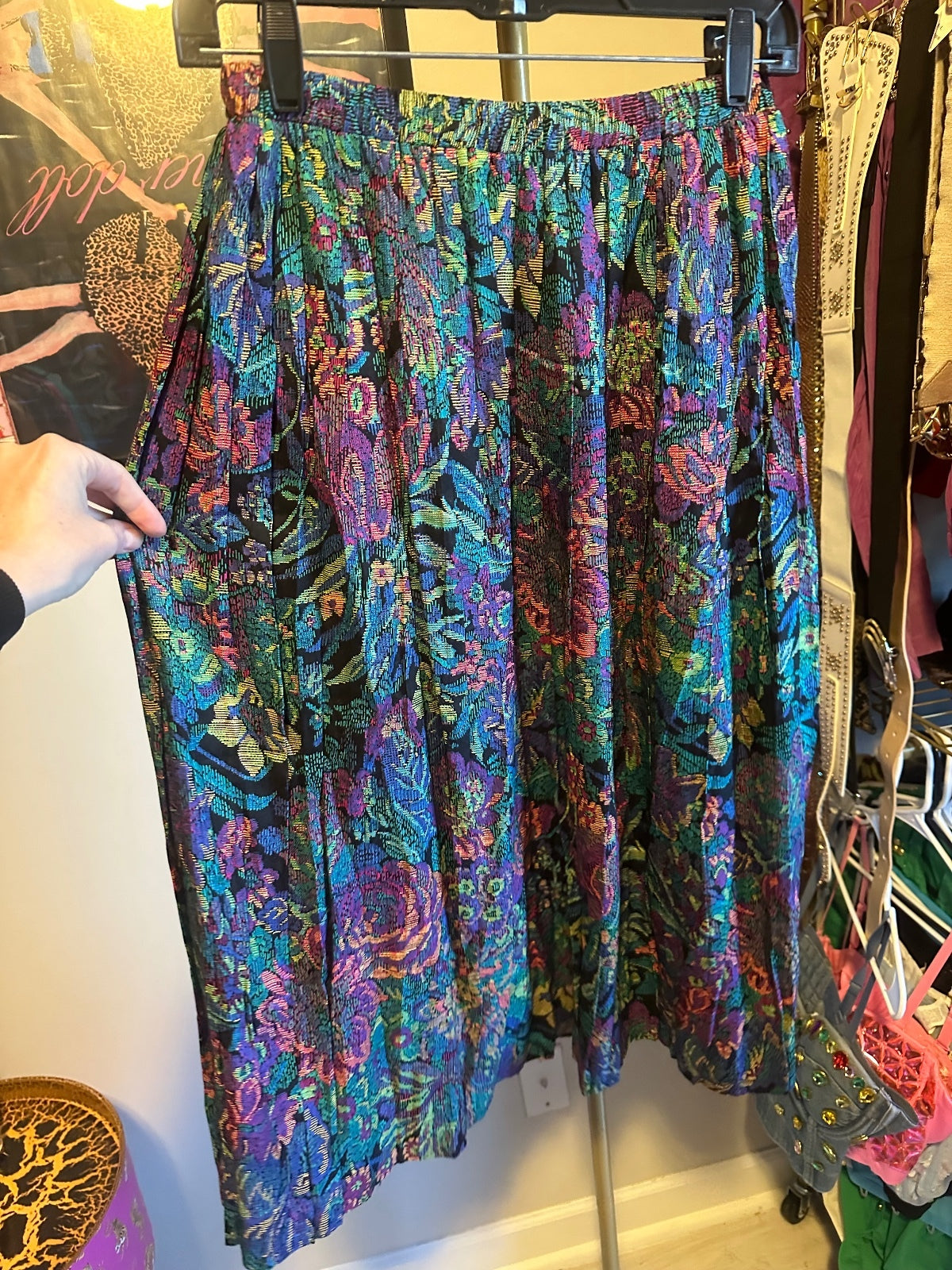 Vintage Jeffrey & Dara by Linda Hutley Magenta Blazer & Floral Skirt Set