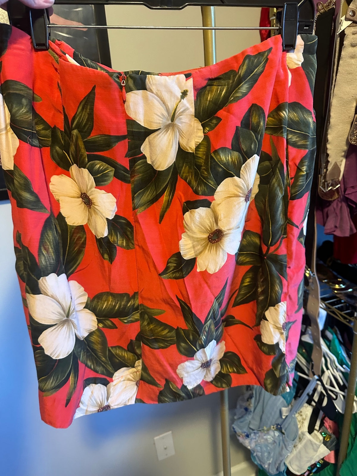 Pink Floral Silk Top & Skirt Set