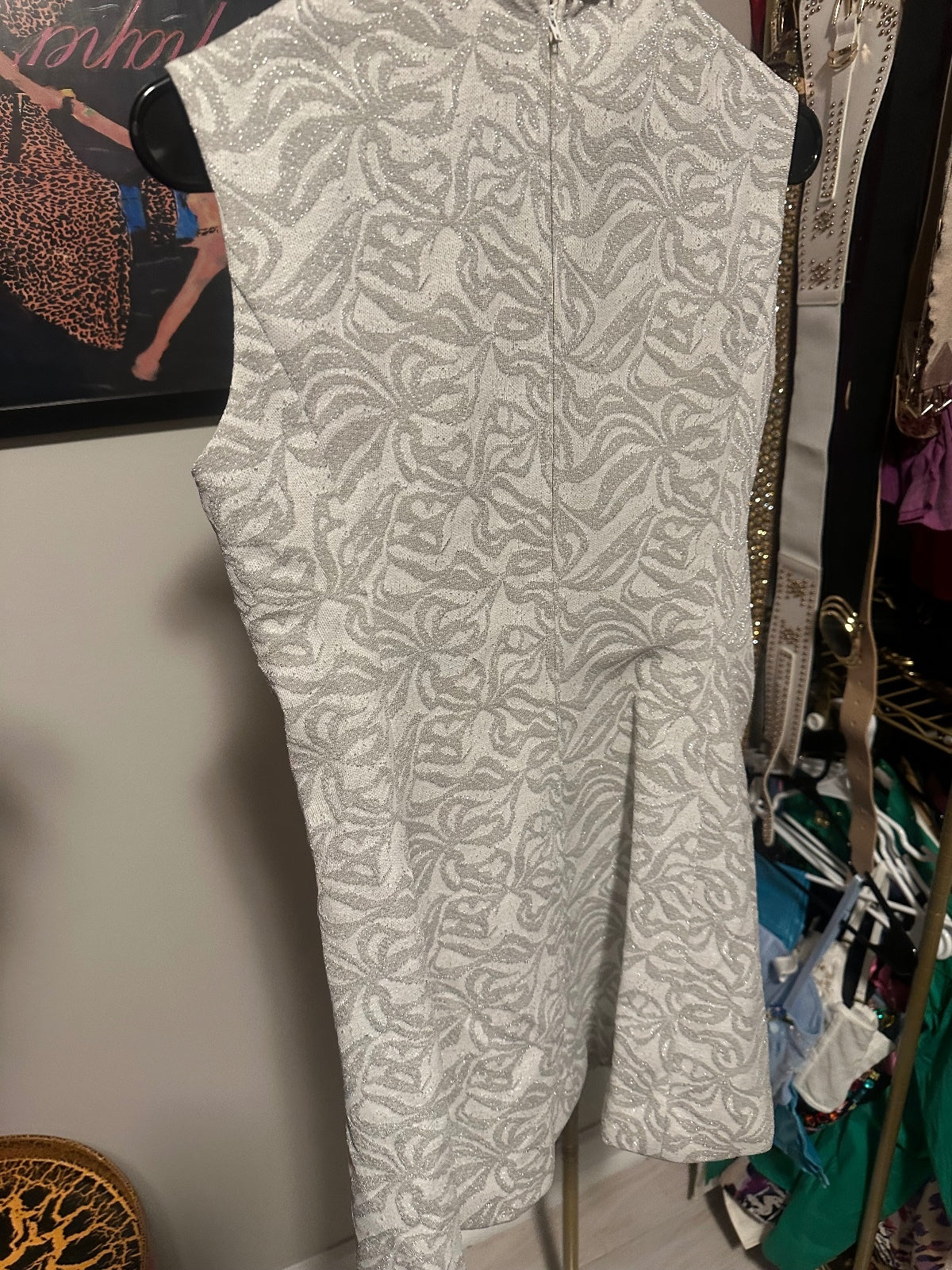 Ivory Jacquard Two-Piece Top & Wide-Leg Pants Set