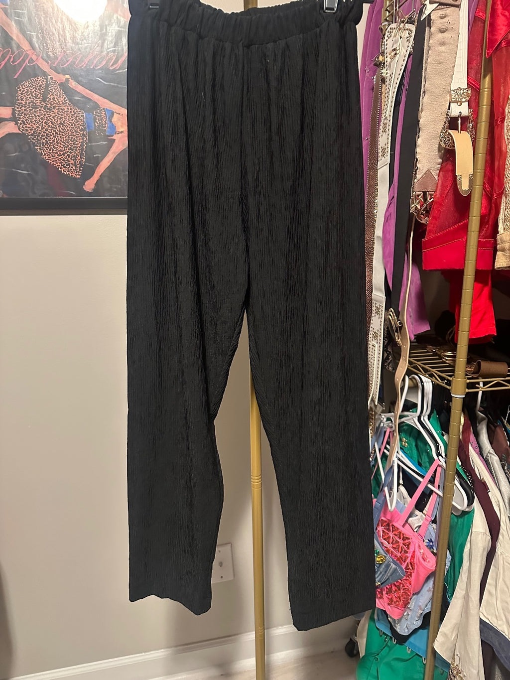 Vintage Black Gold Embellished Top & Pants Set