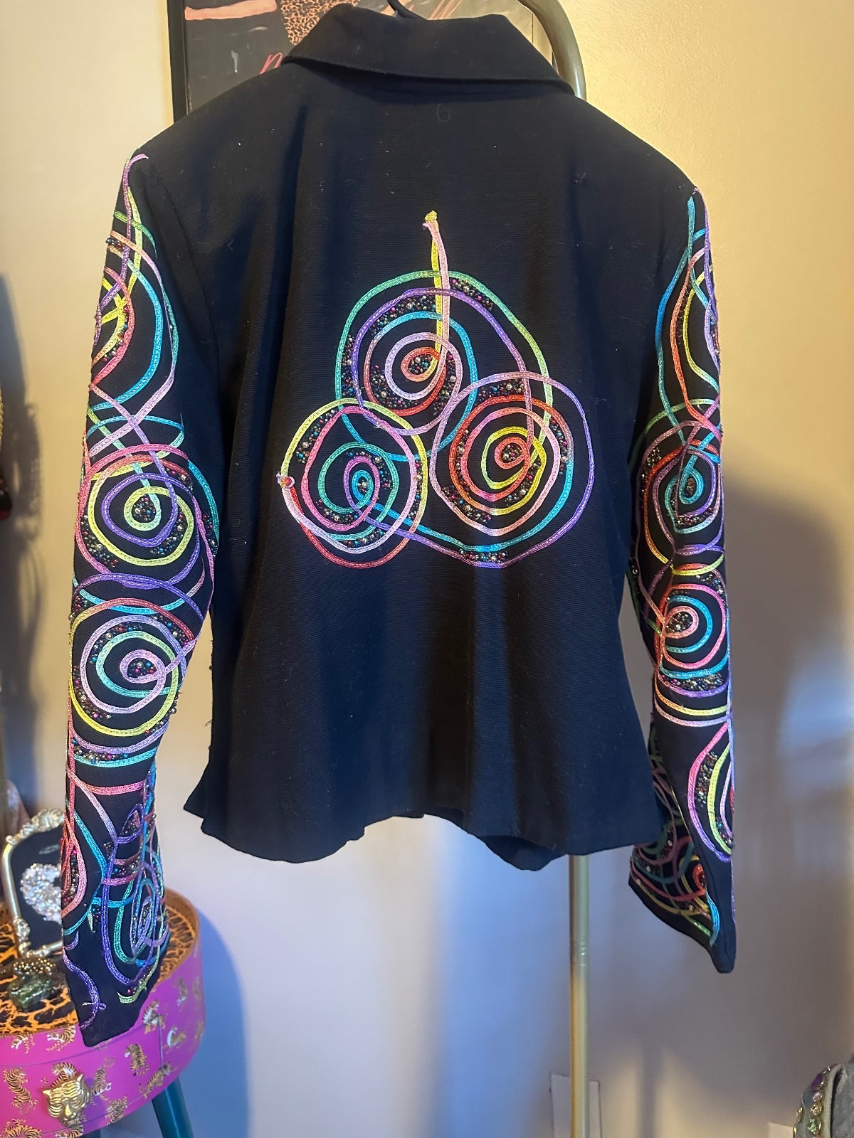 Vintage ANAGE Multicolor Embellished Statement Jacket