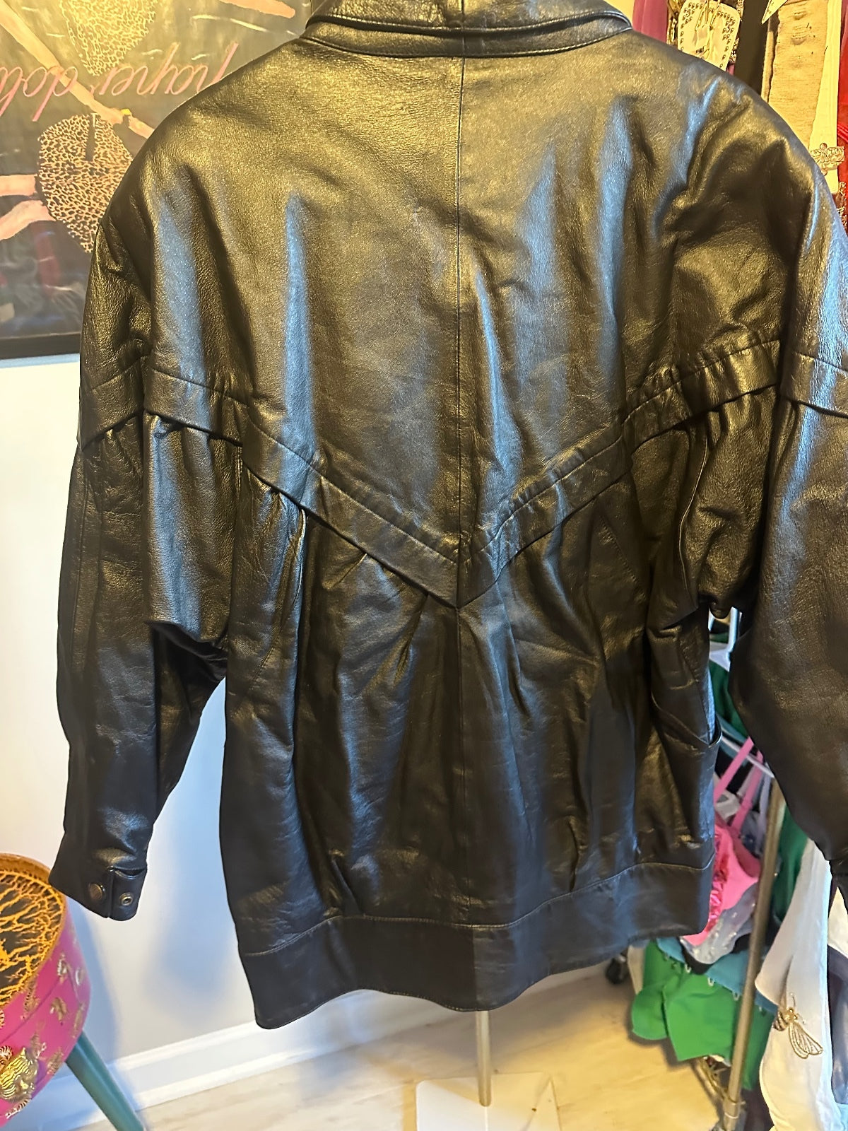 Vintage Wellington Black Leather Jacket