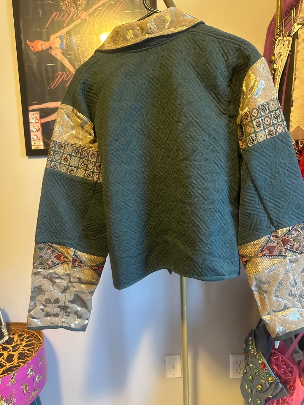 Vintage Flashback Patchwork Cropped Blazer