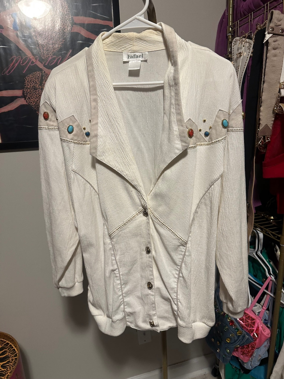 Ivory Embellished Western-Inspired Jacket
