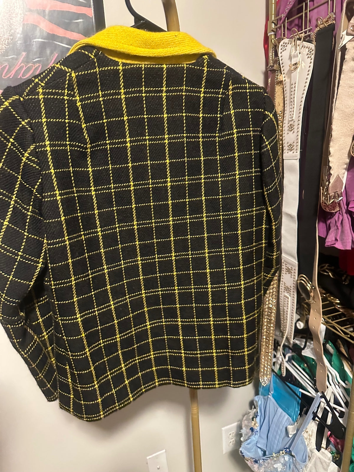 1960s Black & Yellow Wool Skirt Suit