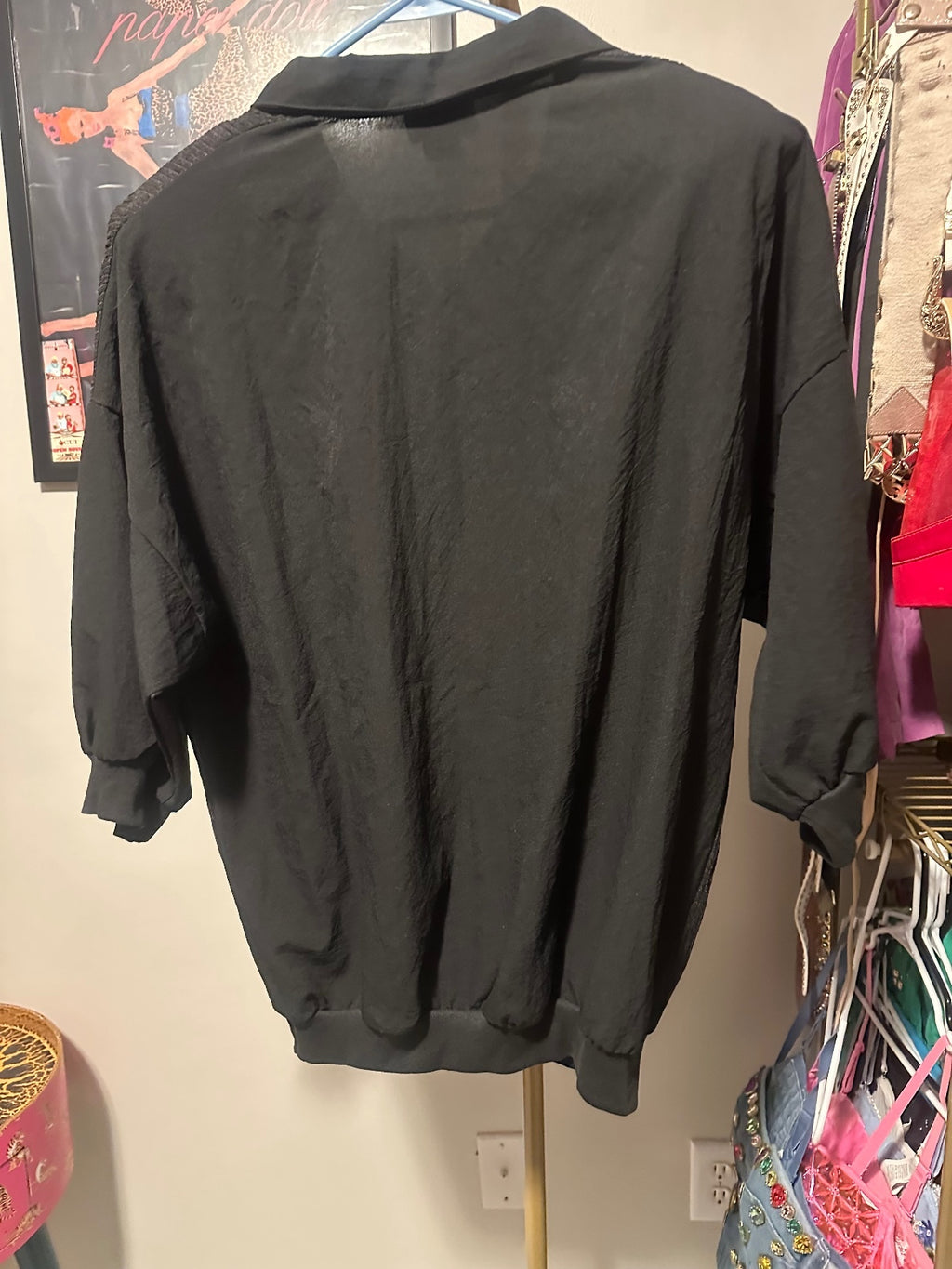 Vintage Charcoal Embellished Dolman Sleeve Top