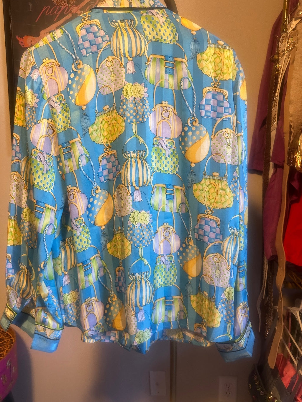 Silk Handbag Print Blouse