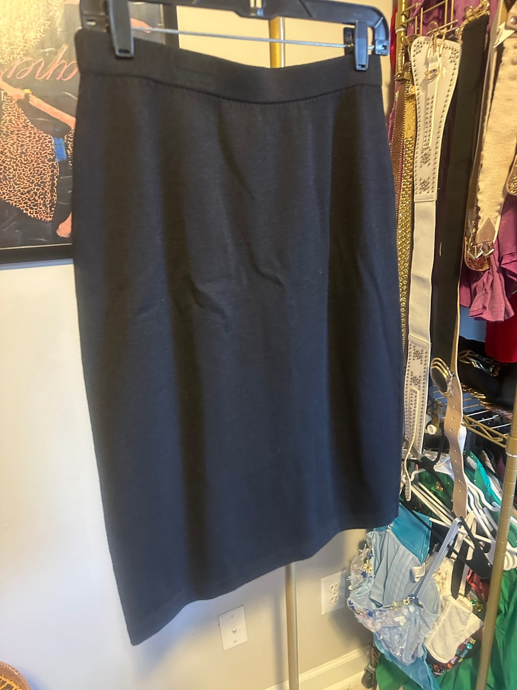 St. John Black 3-Piece Skirt Suit – Blazer, Top & Pencil Skirt