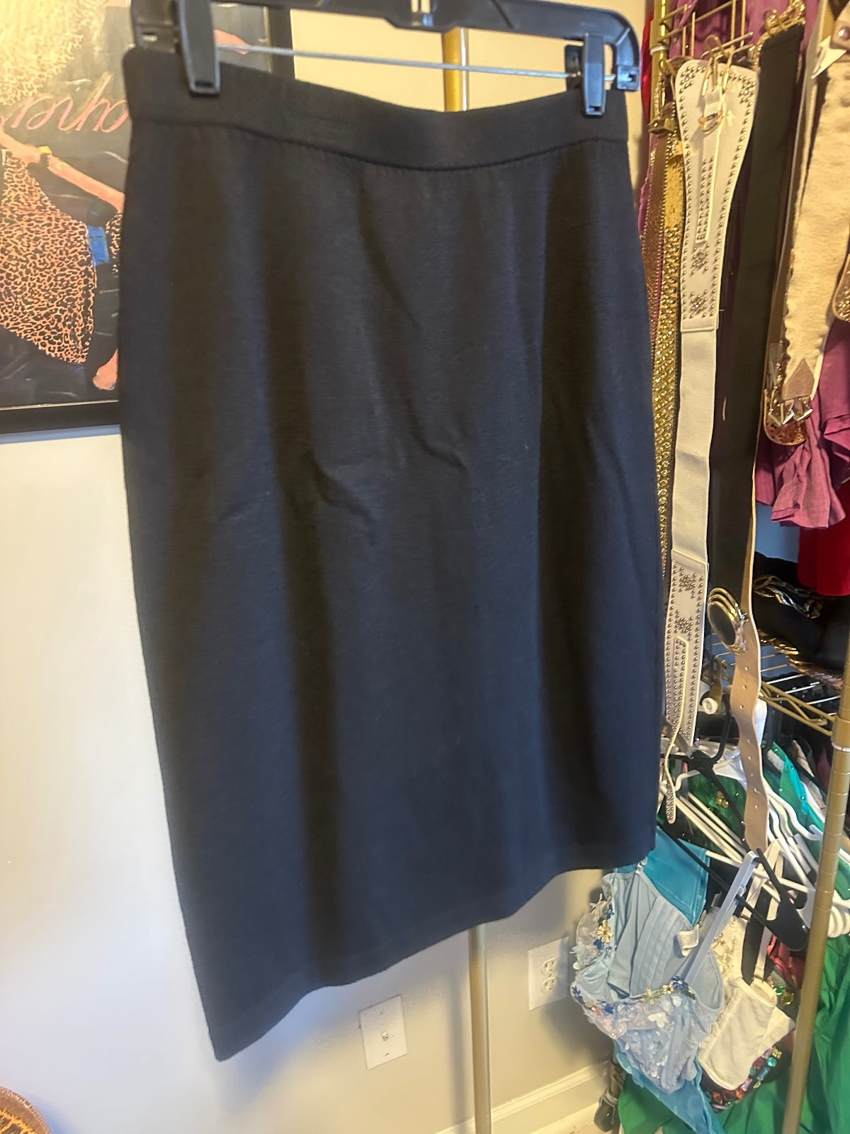 St. John Black 3-Piece Skirt Suit – Blazer, Top & Pencil Skirt