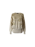 Vintage Escada Cream & Beige Striped Embroidered Sweater 36