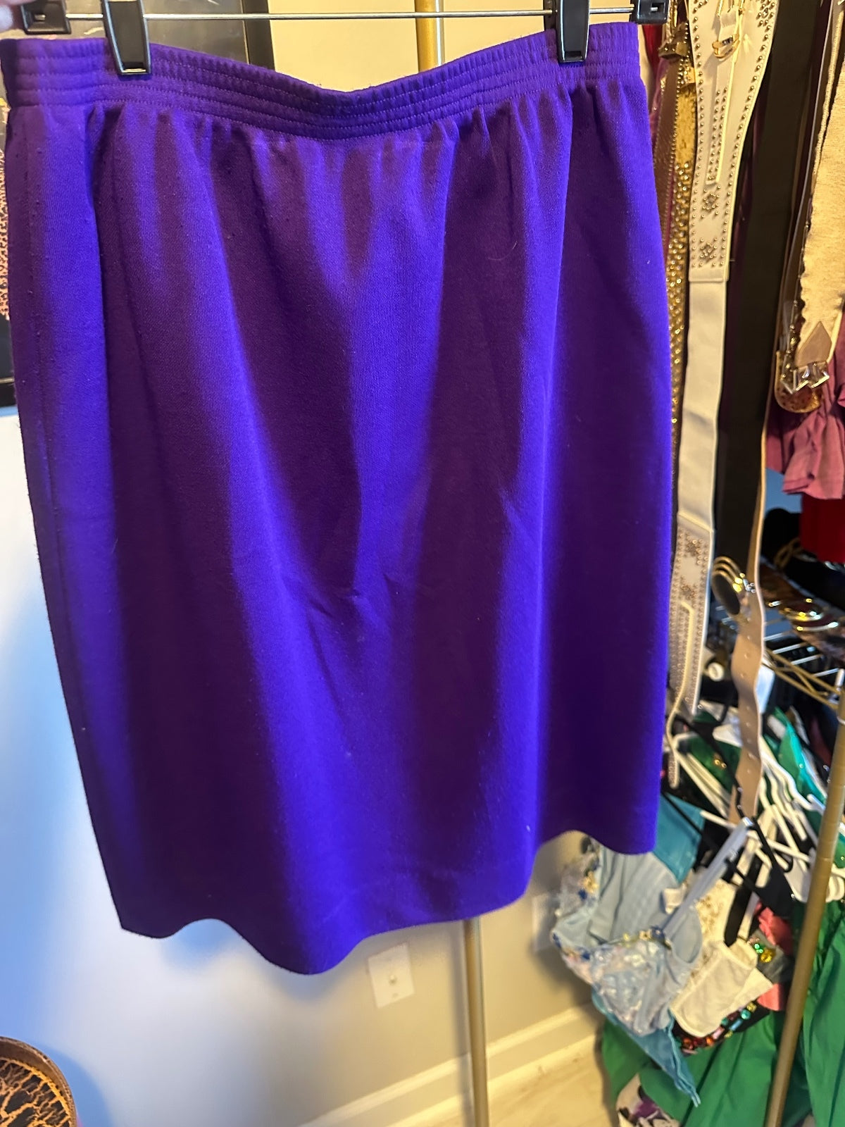 Vintage Purple Embellished 3-Piece Skirt Suit